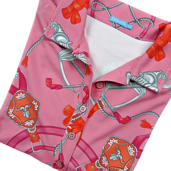 J. McLaughlin Court Catalina Pink Equestrian Polo LARGE Athleisure Golf Tennis - Picture 2 of 8